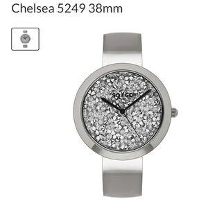 SO & CO Chelsea 5249 38mm Crystal Filled Watch (Silver)